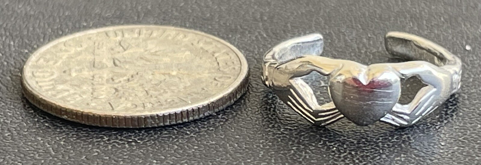 Celtic Claddagh Heart Toe Ring .925 Sterling Silver Stamped Adjustable New