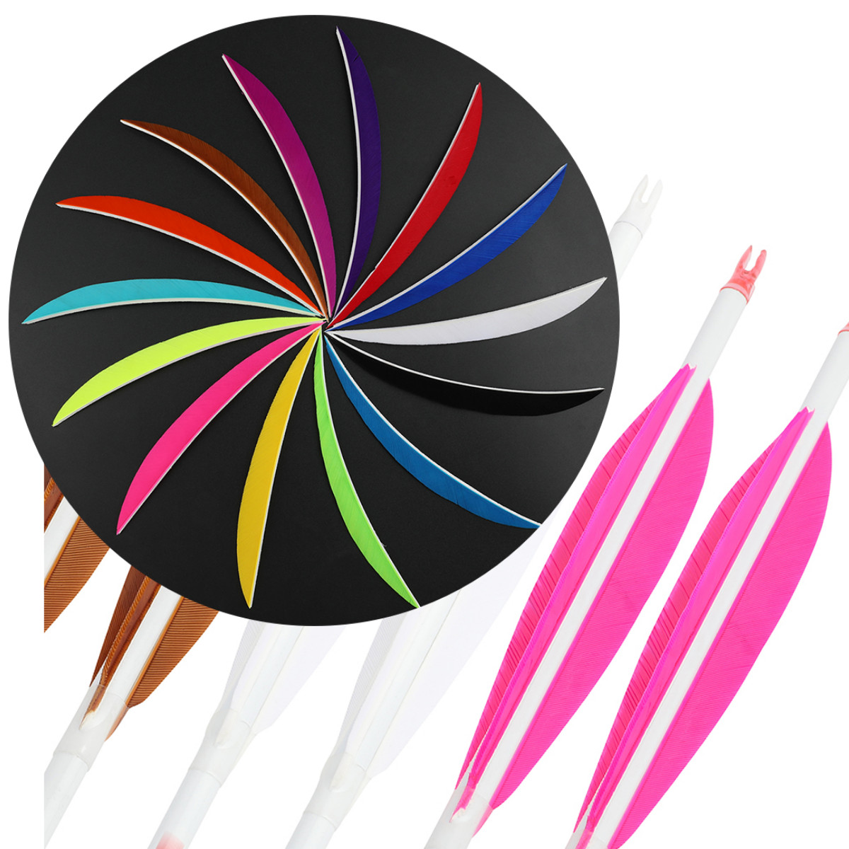 50pcs 5" Archery Arrow Natural Turkey Feathers DIY Shaft Bow Hunting Shooting