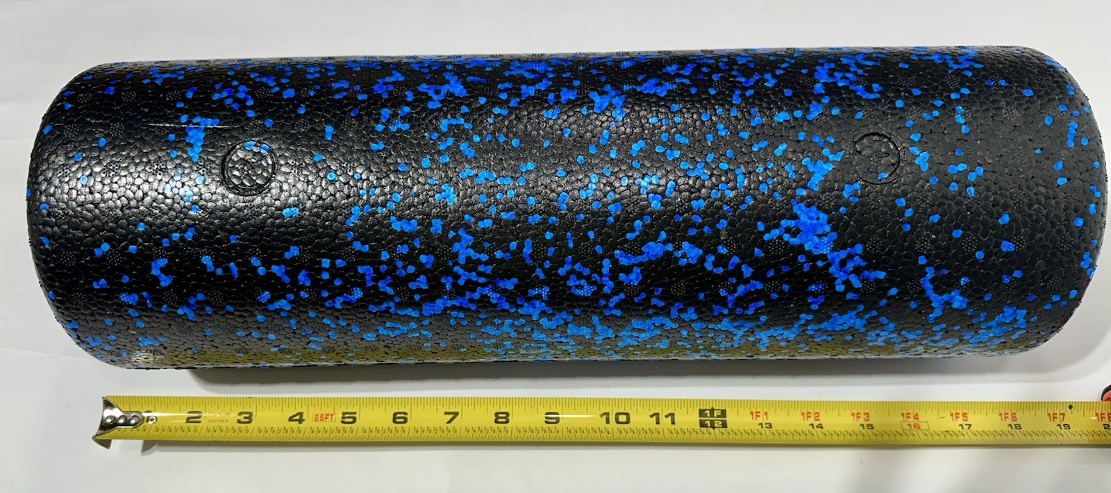 LuxFit 18 Inch Blue Speckled Foam Back Leg and Body Roller for Physical Therapy