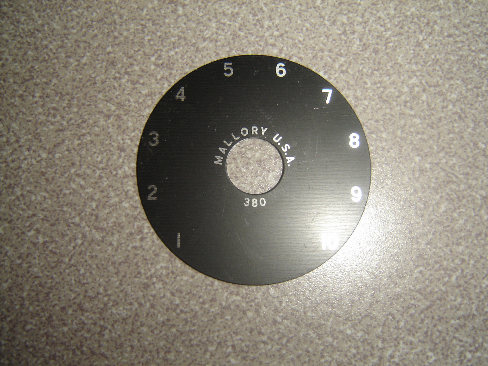 Control Plates, 0-10 Indicator Plates Aluminum 1-13/16" dia. 7/16" Hole Lot of 4