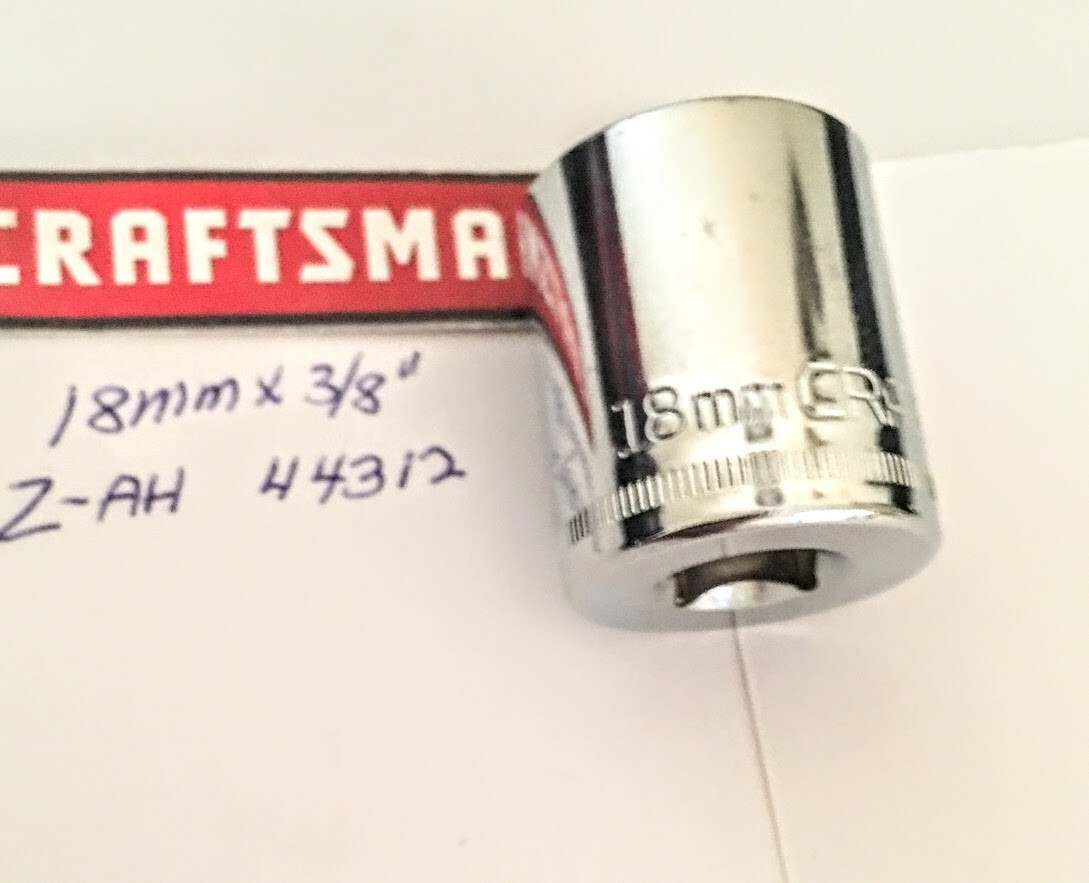 Craftsman 18 mm x 3/8" Standard Socket - Z-AH 44312 - 12 Pt - Free USA Shippimg