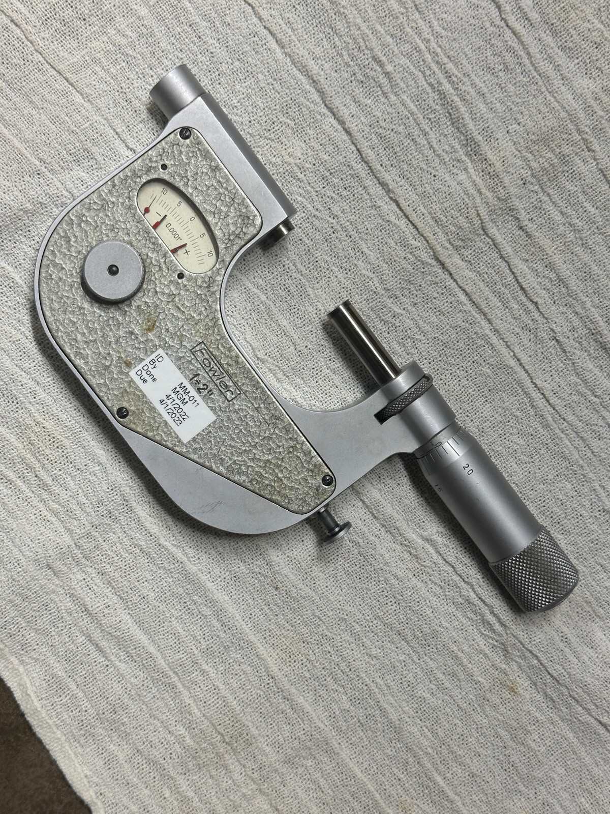 FOWLER / VIS 0-1” .0001” INDICATING MICROMETER COMPARATOR Machinist Tool Maker