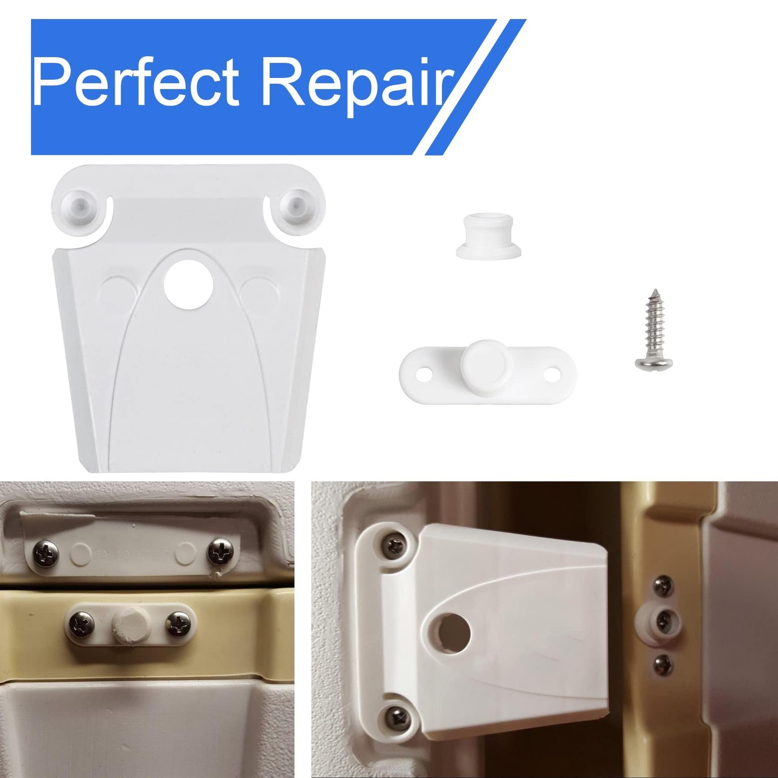 Cooler Latch Replacement Kit, Plastic Cooler Latches with 2 Winged Posts & 2 Sin