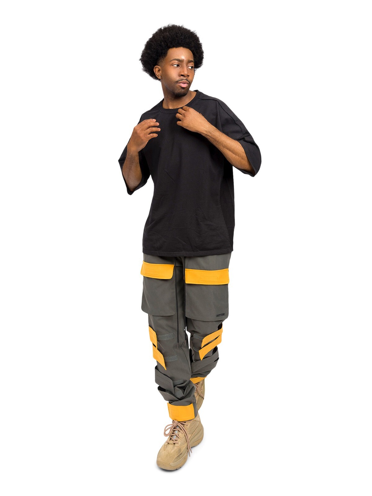 Men's Pocket Trousers Utility Adjustable Straps Cargo Pants EP9822