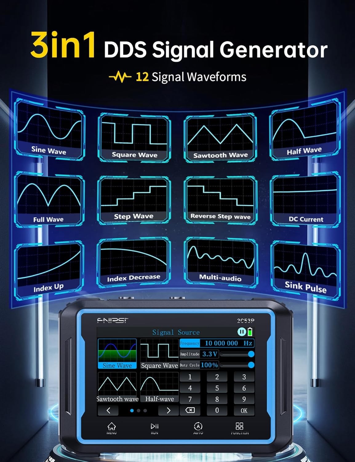 FNIRSI 2C53P Handheld Tablet Oscilloscope Multimeter