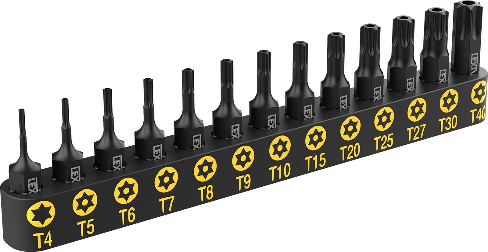 LEXIVON 13-Piece Tamper Resistant Star Bits, Premium S2 Torx Bit Set, Black