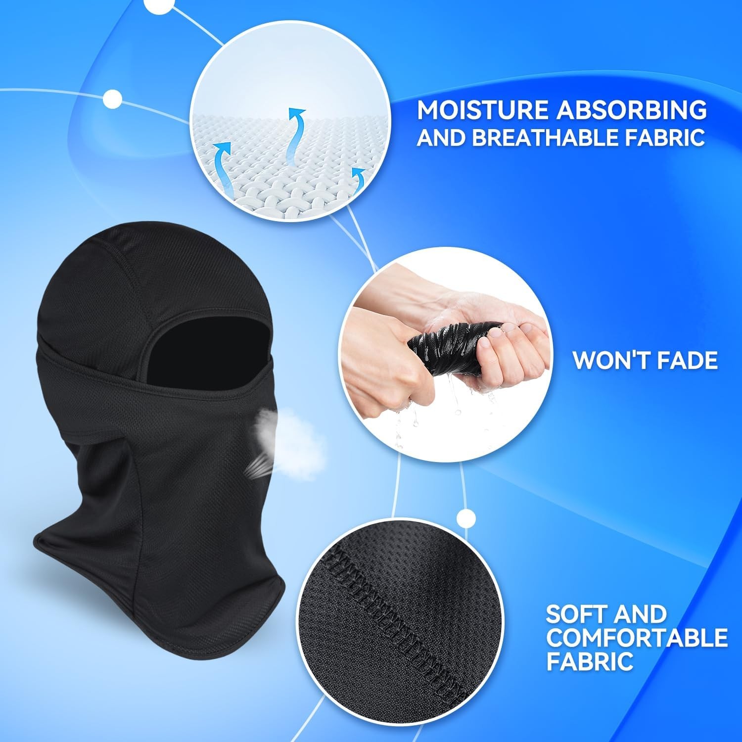 3 Pieces Balaclava Ski Mask -Winter Full Face Mask for Men Women Windproof