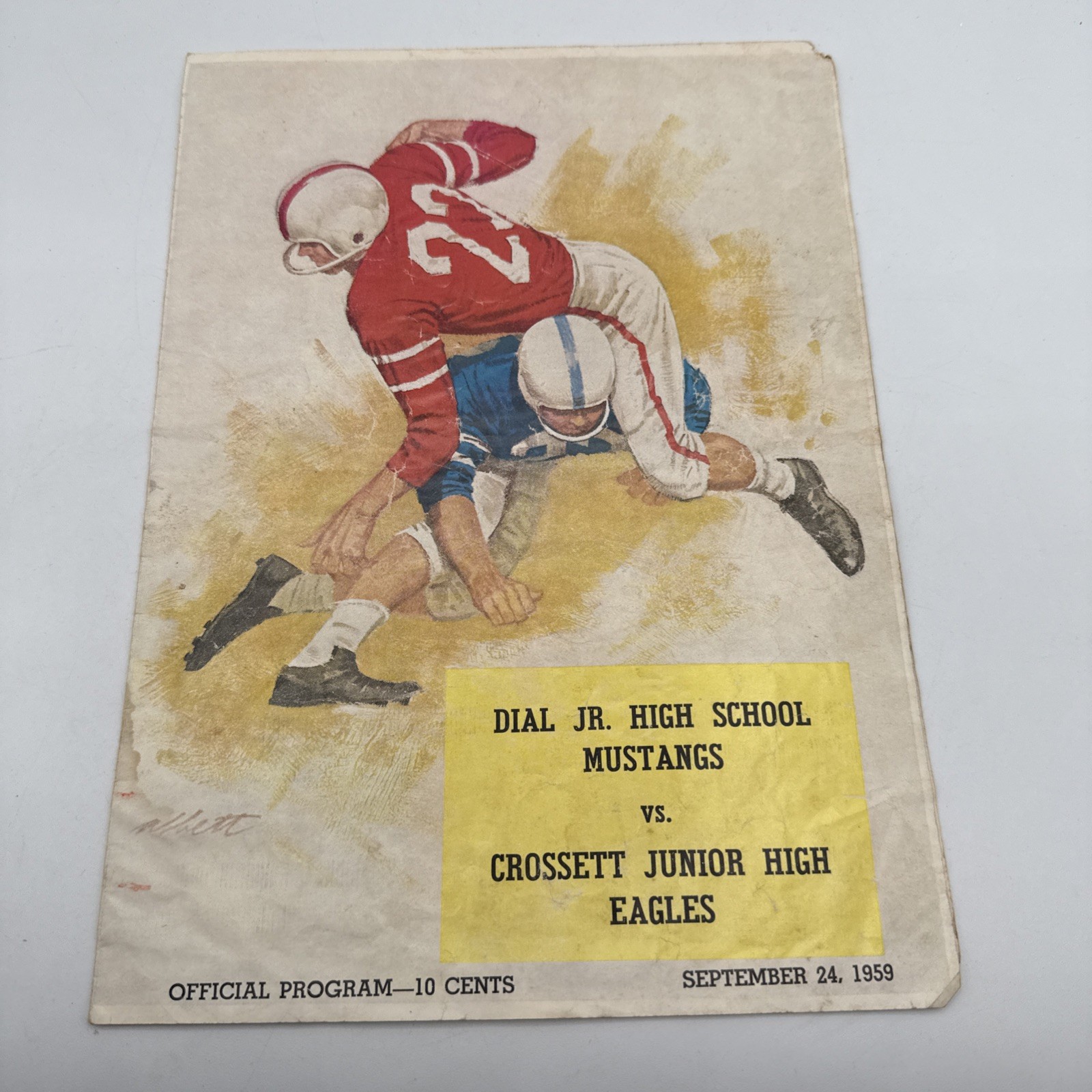 1959 Dial Mustangs Vs Crosset Eagles Jr Football Program Arkansas Coca-Cola Ad