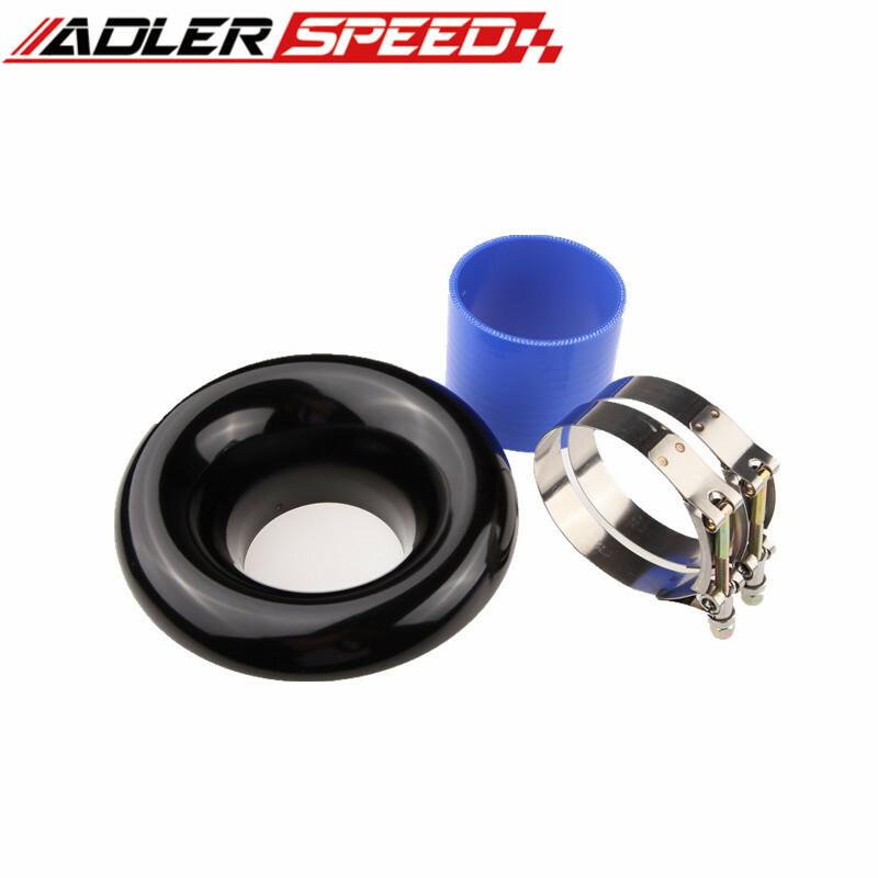 3" Inch Black Velocity Stack For Cold/Ram Engine Air Intake/Turbo Horn