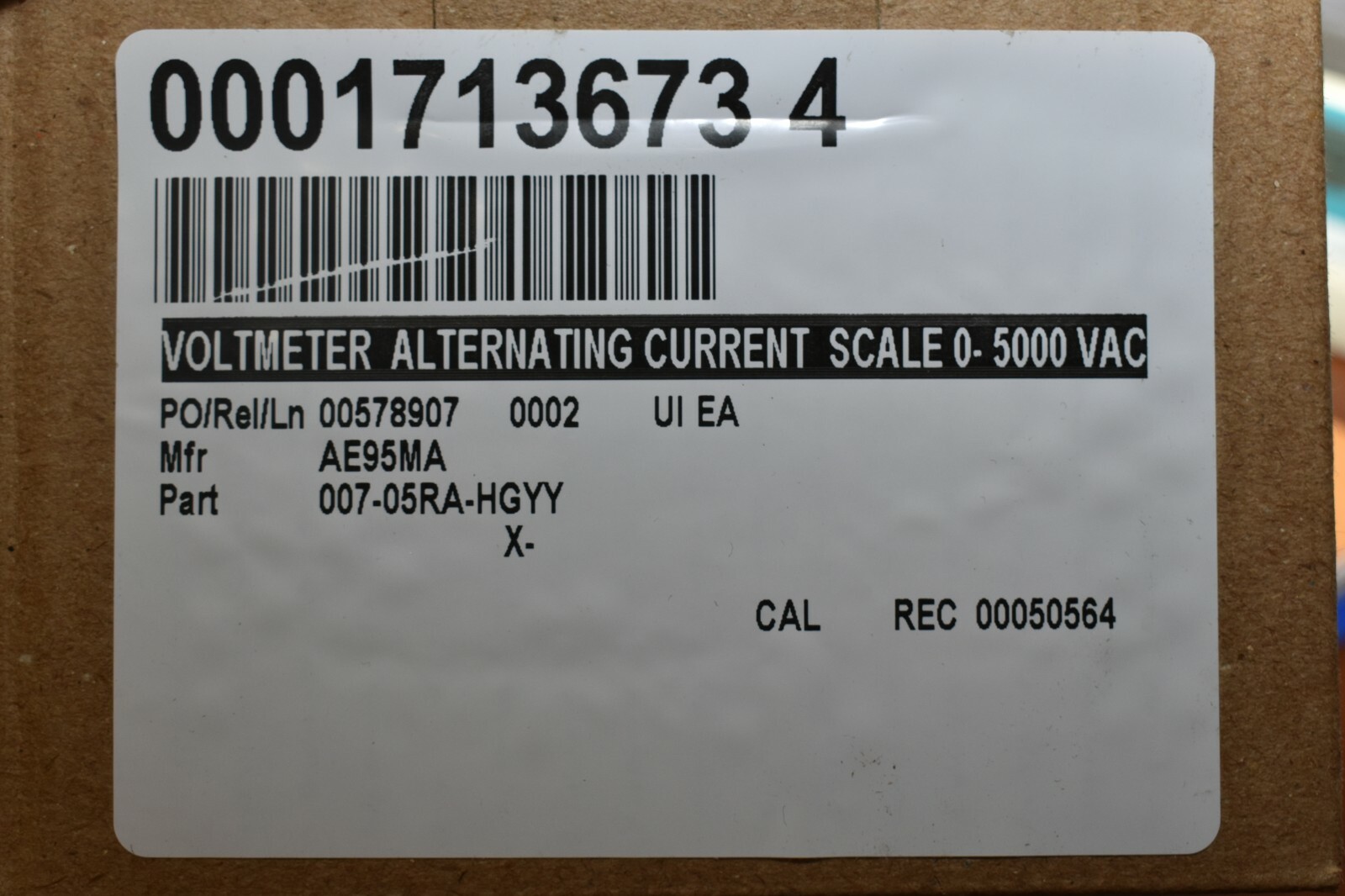 Crompton 007-05RA-HGYY Switchboard Panel Meter Voltmeter Scale 0-5000 VAC New