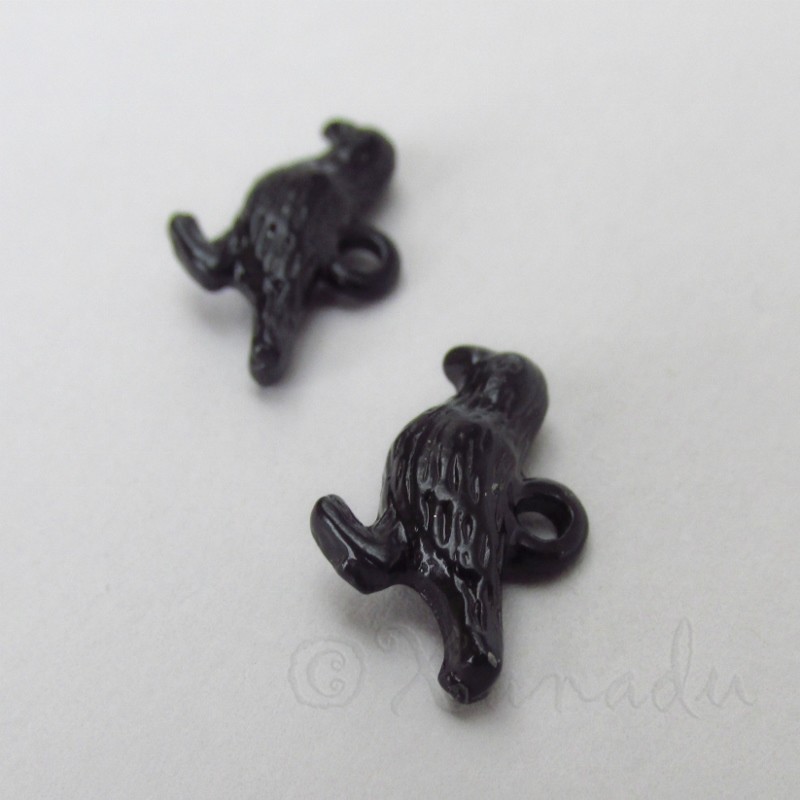 Black Raven Charms 16mm Wholesale Enamel Crow Pendants C7669 - 2, 5 Or 10PCs