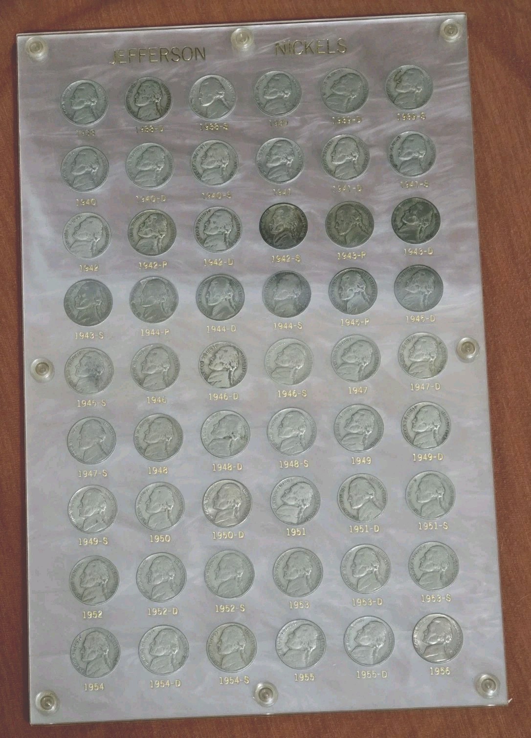 1938-1946 Jefferson Nickels Capital Holder 56 Coin Set  Beautiful Collection 🔥