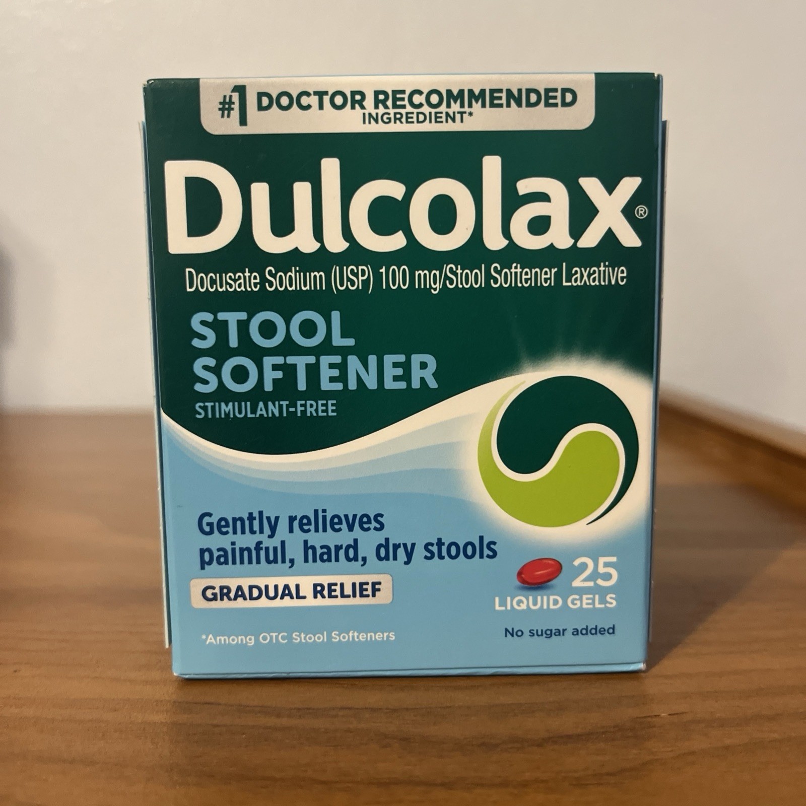 Dulcolax Stool Softener Liquid Gels 25count, 100mg Laxative, Exp 07/2027