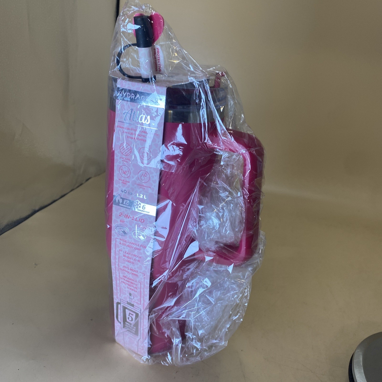 Pink Cup and With Lid And Straw / 40 Oz
