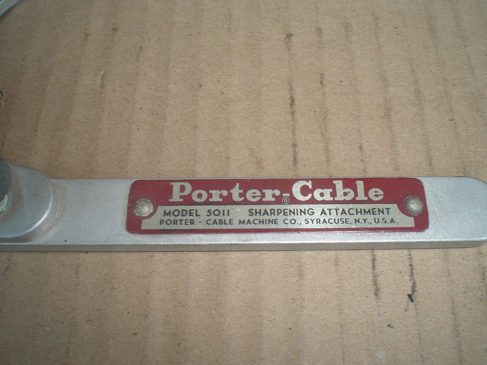 Vintage Porter Cable No. 5011 Sharpening Attachment