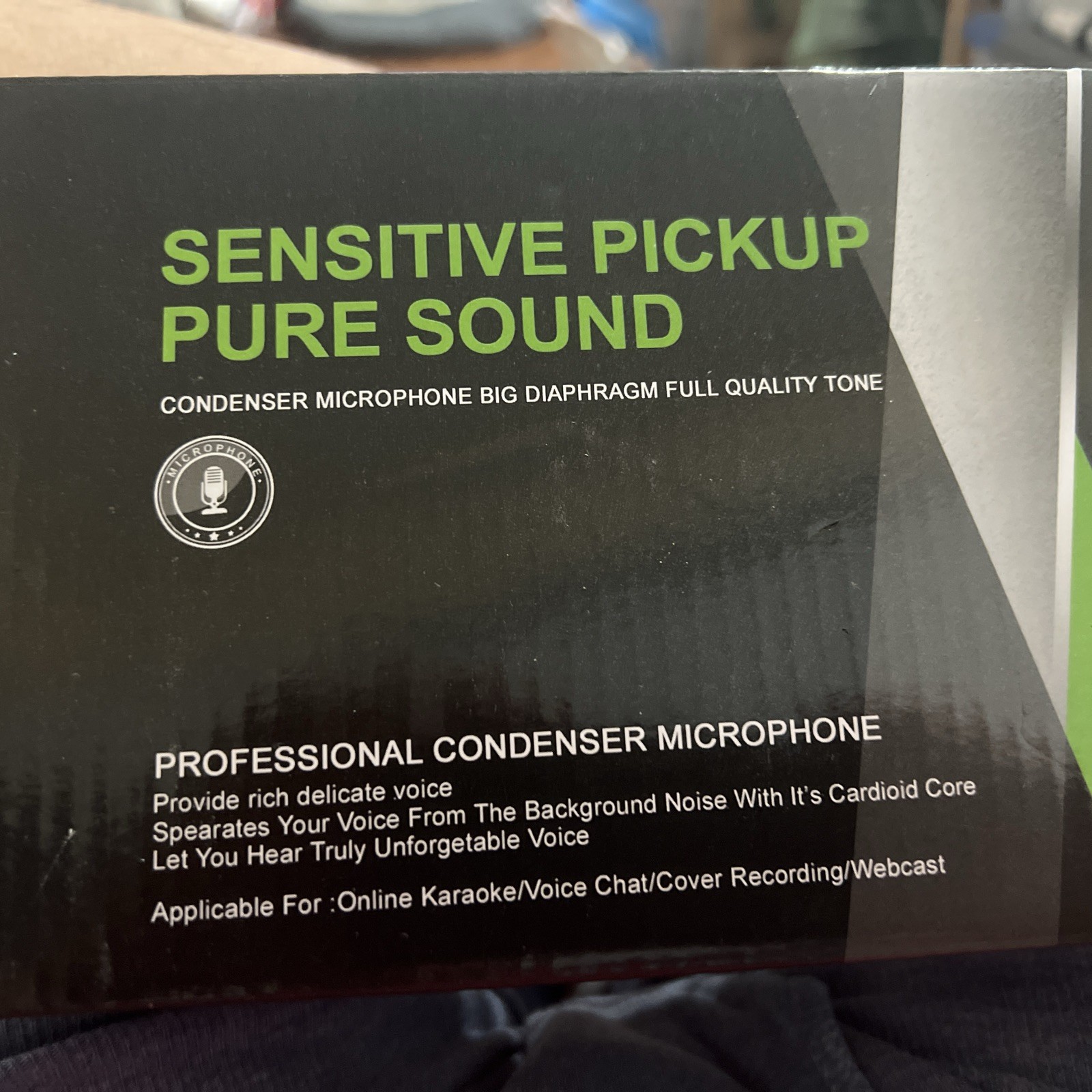 MICROPHONE  - SENSITIVE PICKUP PURE. SOUND CONDENSER MICROPHONE NEW