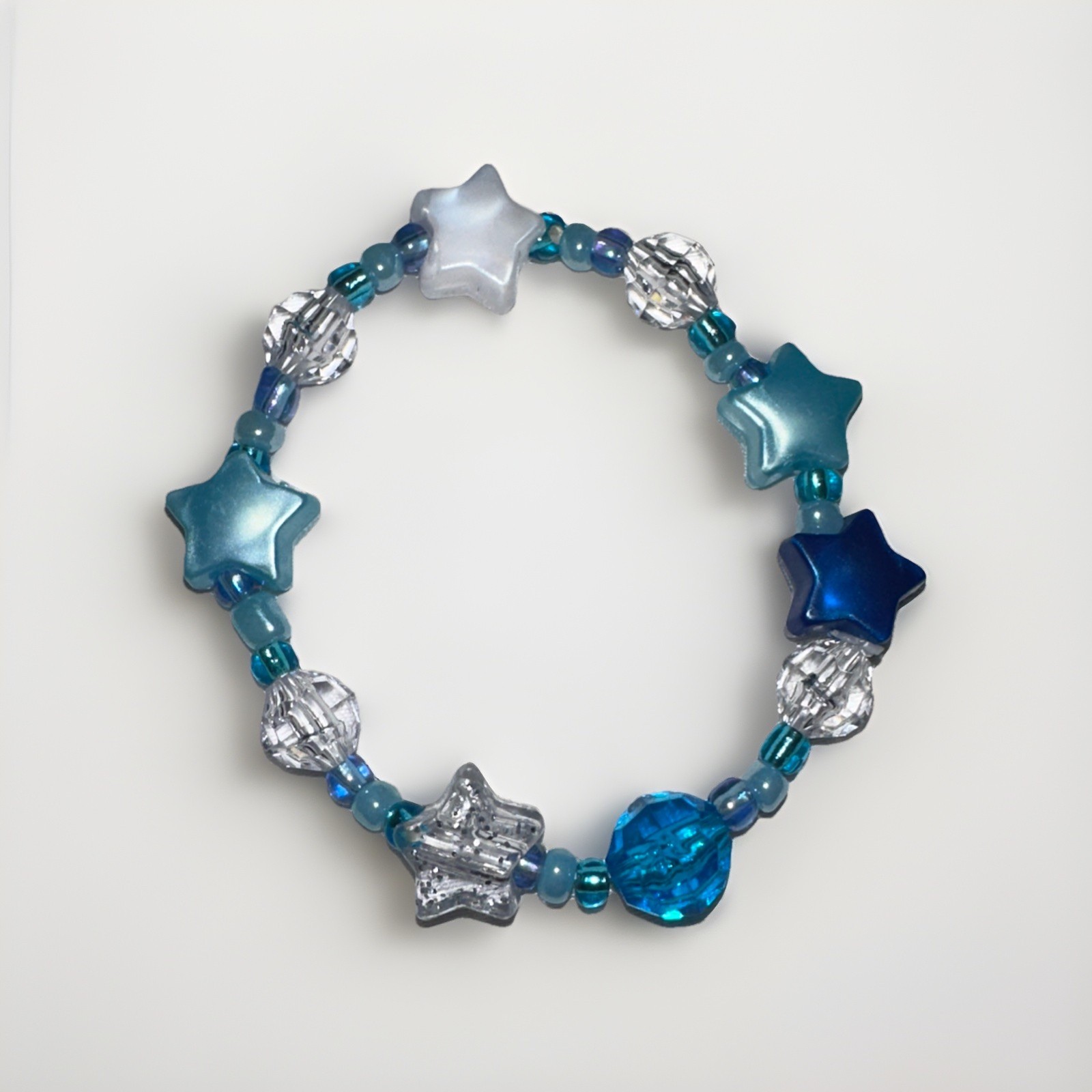 Blue Clear Star Bracelet (Handmade)