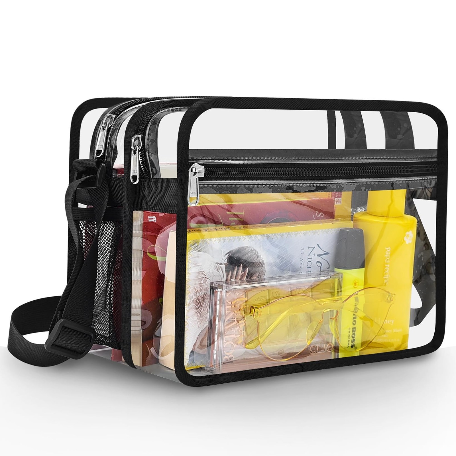 Mildbeer 2-Compartment Clear Stadium Messenger Bag for Concerts, Games & Events