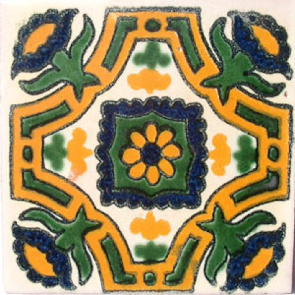 MEXICAN TILE SAMPLE WALL FLOOR TALAVERA MEXICO CERAMIC STAIRS BACKSPLASH C#042