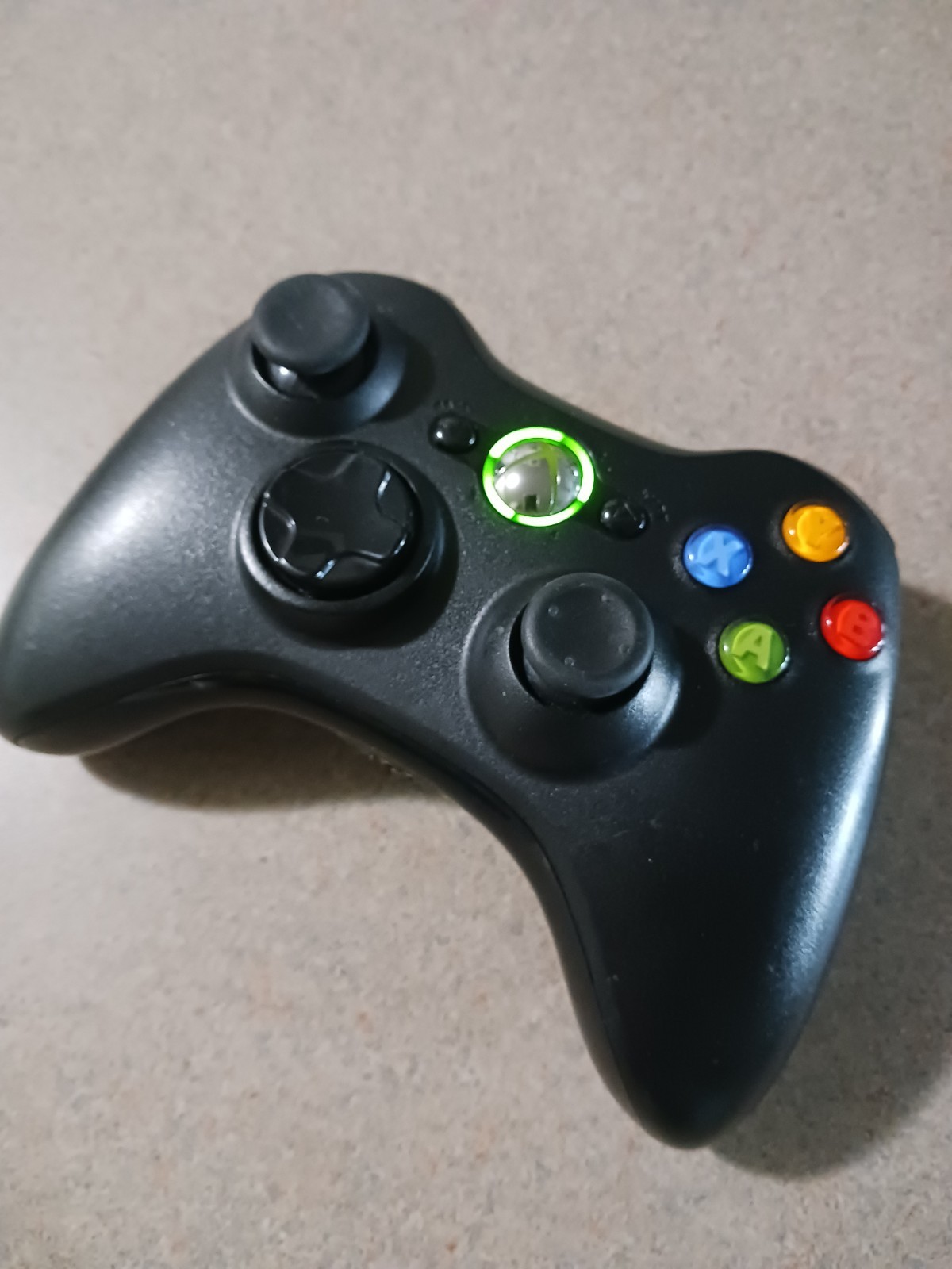 Original Microsoft Xbox 360 Black Wireless Controller OEM - clean & working -