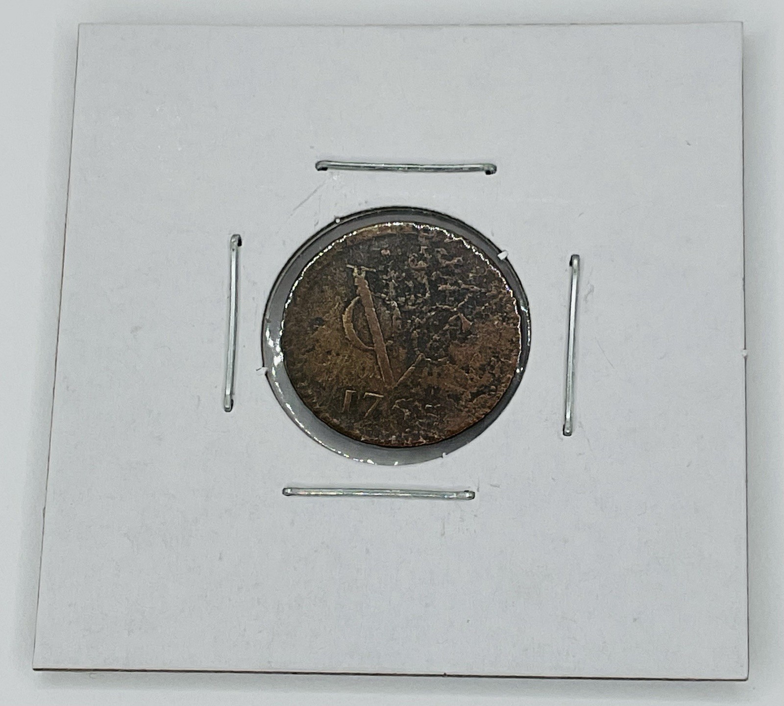 1755 Dutch VOC 1/2 Duit Coin Utrecht Mint KM#112.1 Copper Colonial Trade Era