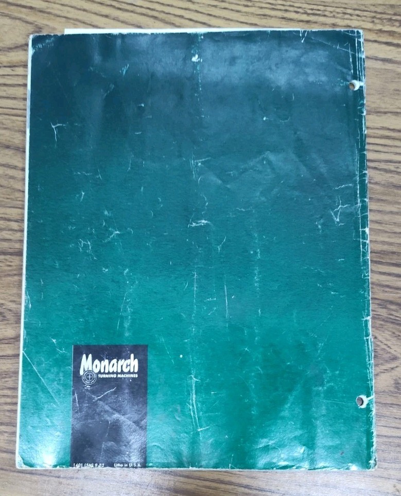 Monarch Machine Tool Co. OH Brochure Catalog 60" Right Angle Lathe Vtg
