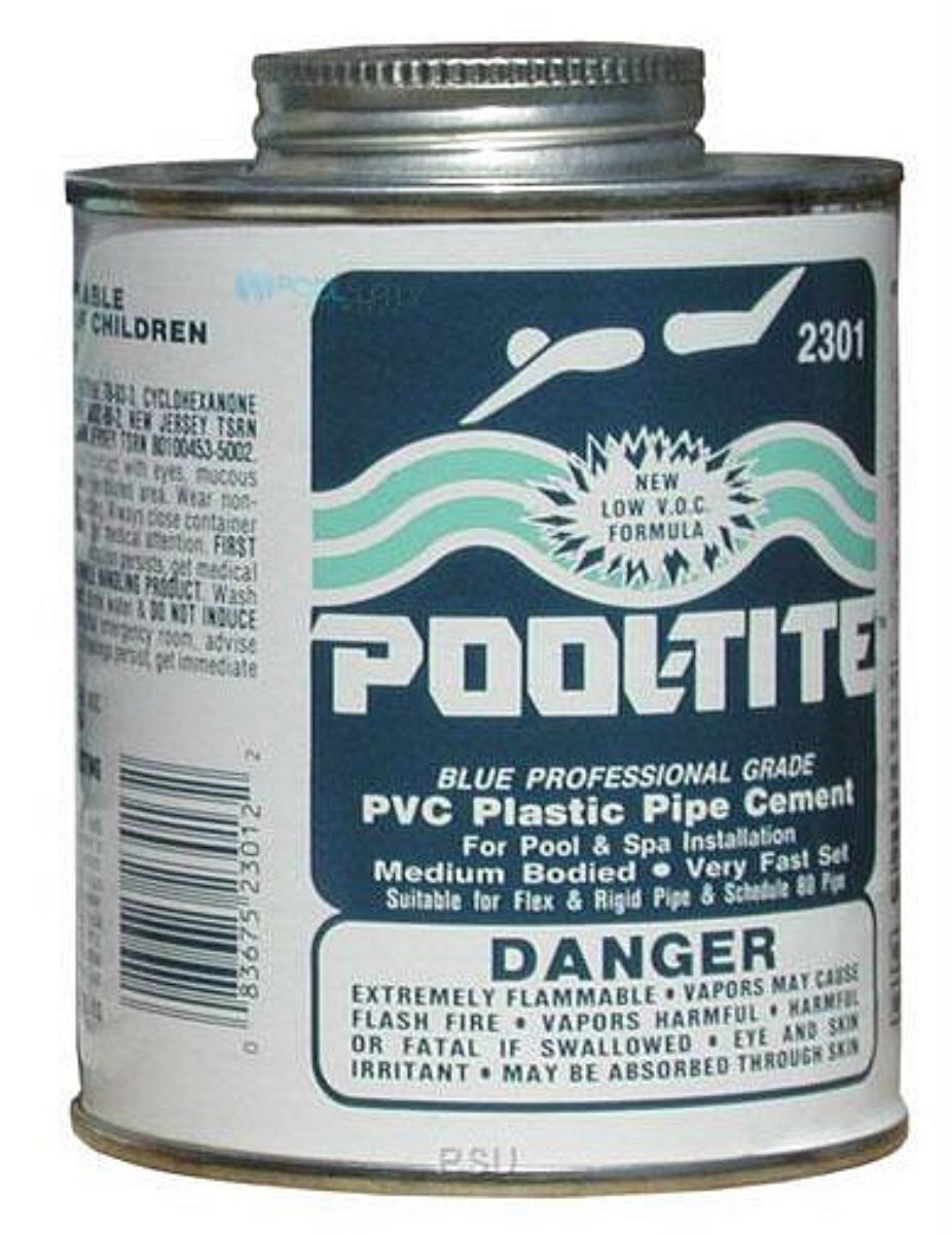 PVC Schedule 80 Plastic Pipe Fast Set Cement Glue Pool Spa Pond Plumbing 1/2 pt.