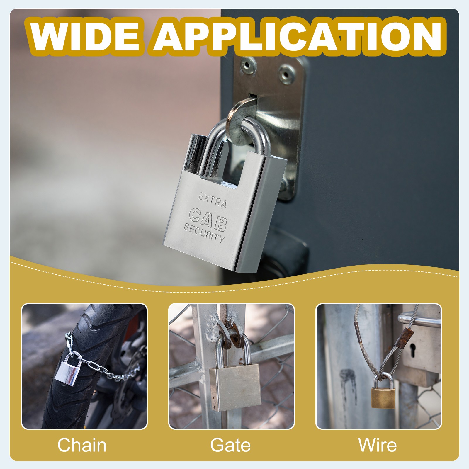 68mm (2-11/16")Steel Padlocks, Keyed Different Pin Tumbler Padlocks with Key
