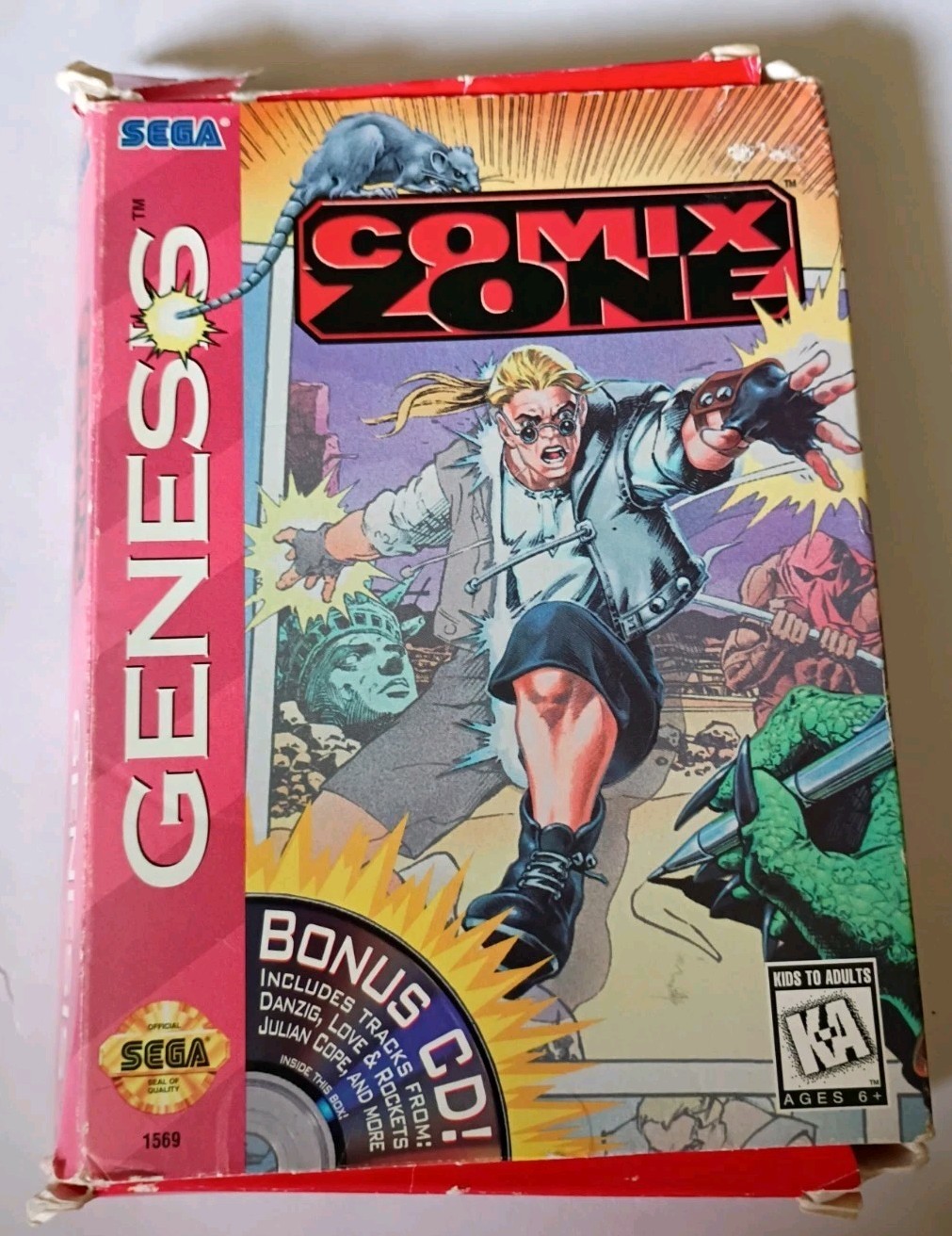 Sega Genesis Comix Zone Box For The Comix Zone Game (Paper Version) Collectible