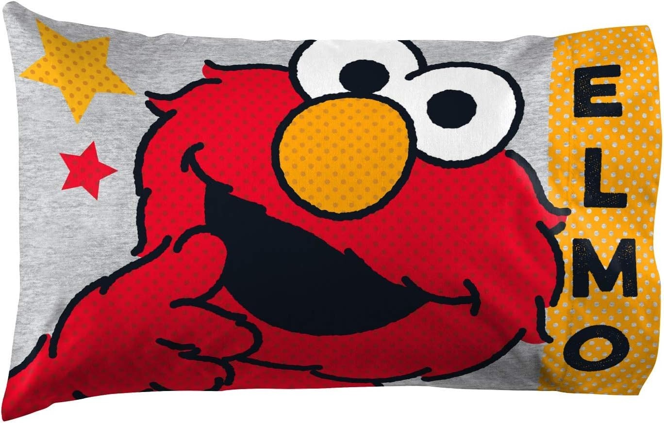 Official Sesame Street Elmo and Friends Pillowcase - Fun Kids Bedding 30"x20"