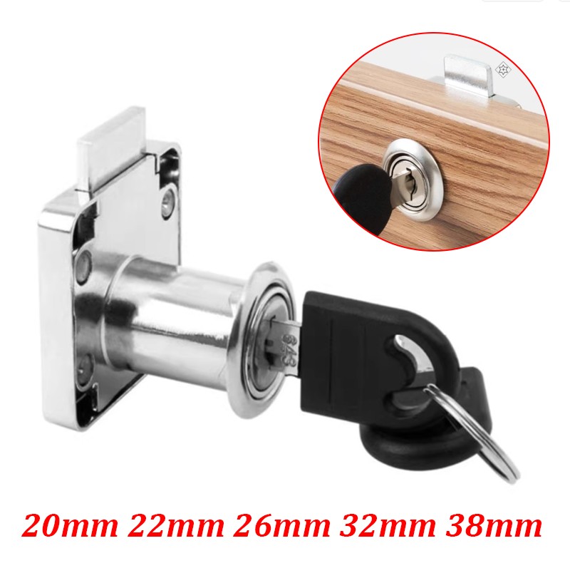 Cam Lock for Door Cabinet Mailbox Drawer Cupboard Locker 20/22/26/32/38mm + Key