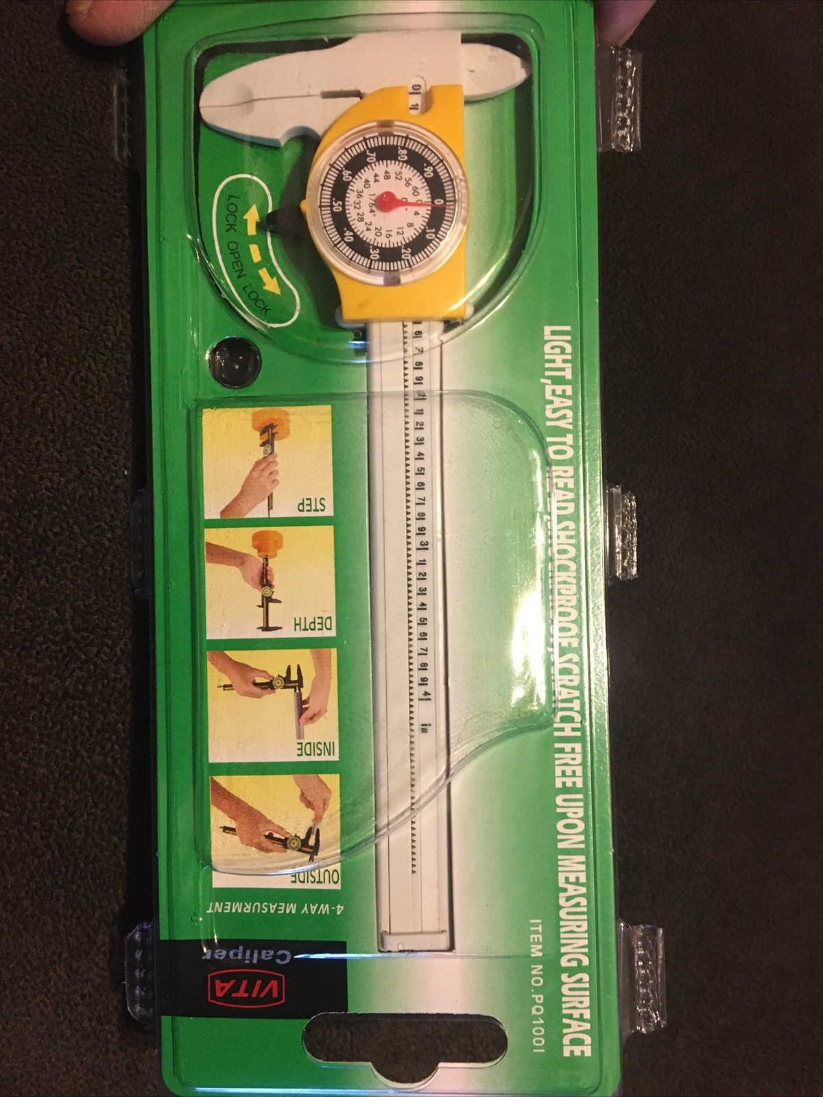 Pocket  Dial Caliper 0-4" 0.01" Graduation Vita Caliper 4"