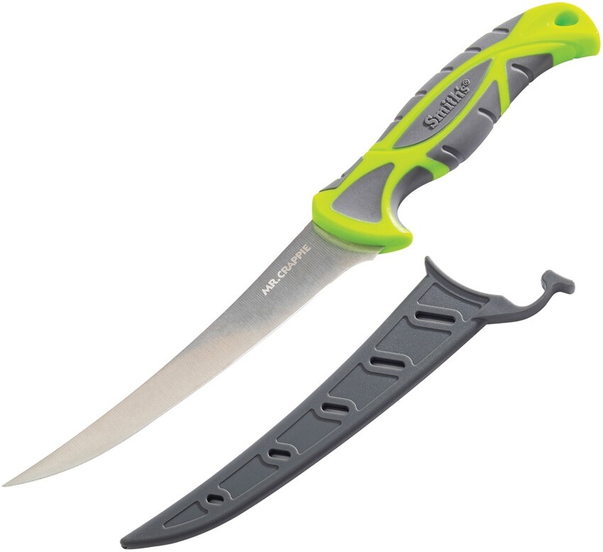 Smith's Sharpeners Mr. Crappie Curved Fillet Knife 6" 420 Steel Blade TPE Handle