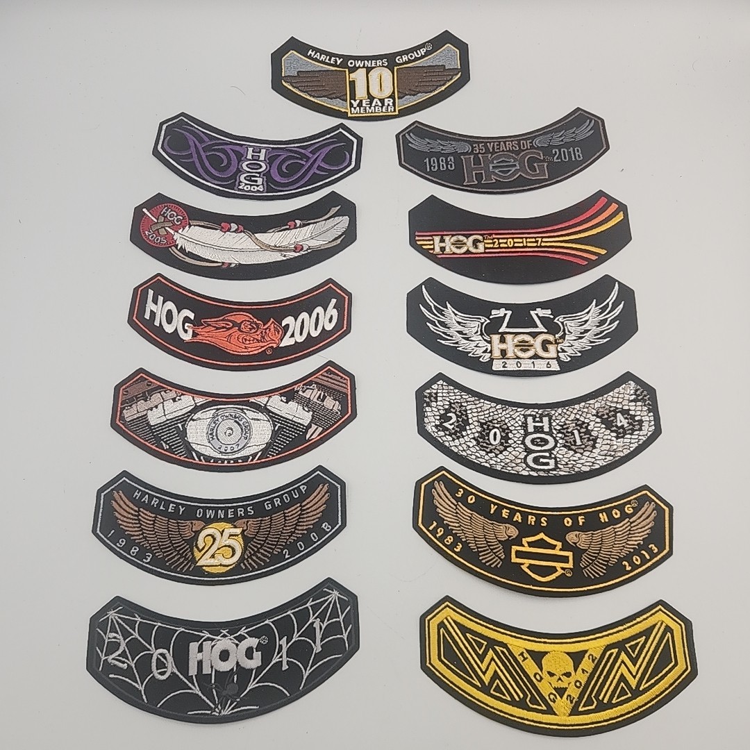 13 HOG Member Patches 2004 - 2018 See Description Harley Davidson