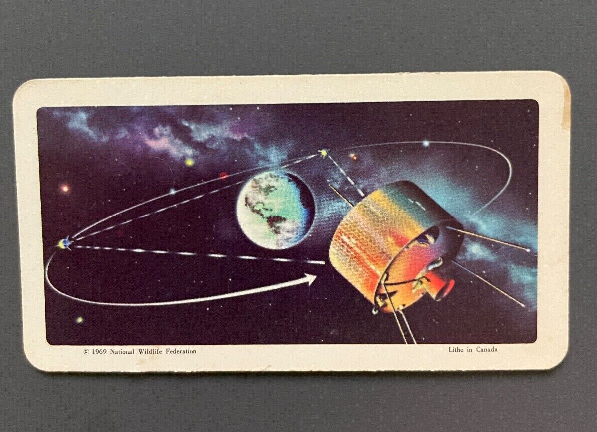 Vintage COMMUNICATIONS SATELLITE card No. 18 of 48 in Series 12 The Space Age