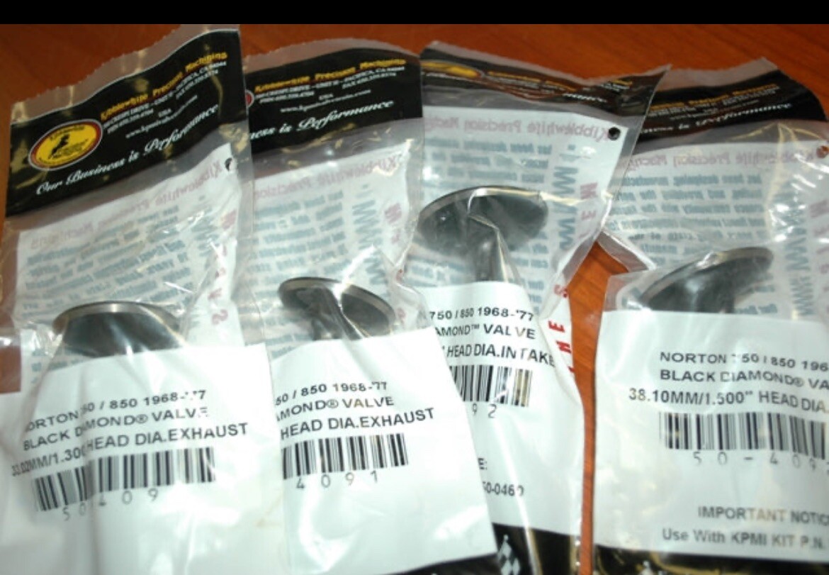 Kibblewhite Black Diamond Valves for All Commando 750/850 Twins 1969-1975