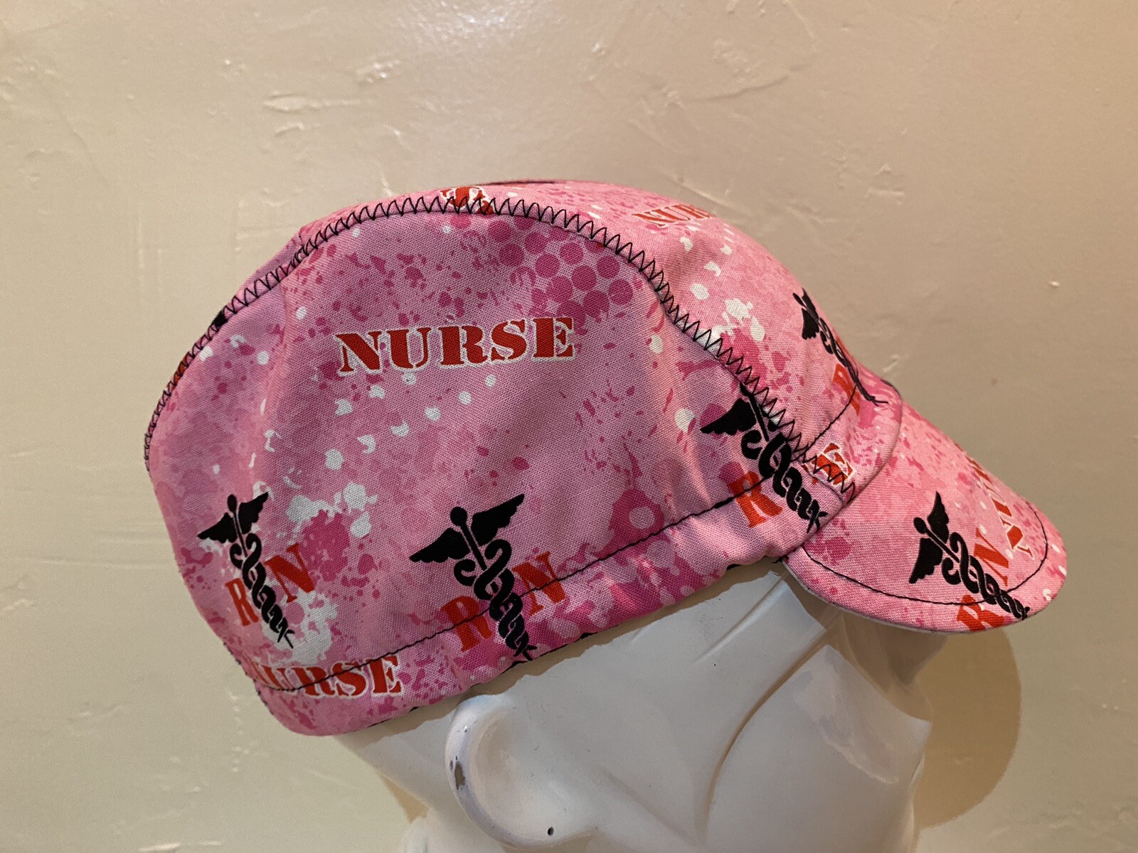 CYCLING CAP  NURSE ON  DUTY  100% COTTON HANDMADE IN USA