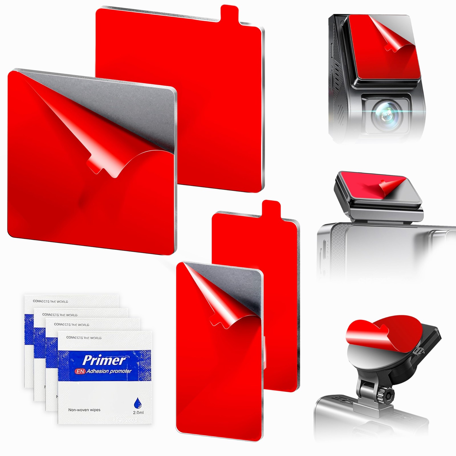 4Pack DoubleSided Adhesive Pads for Dash Cam Mount – HeatResistant HighBond R...