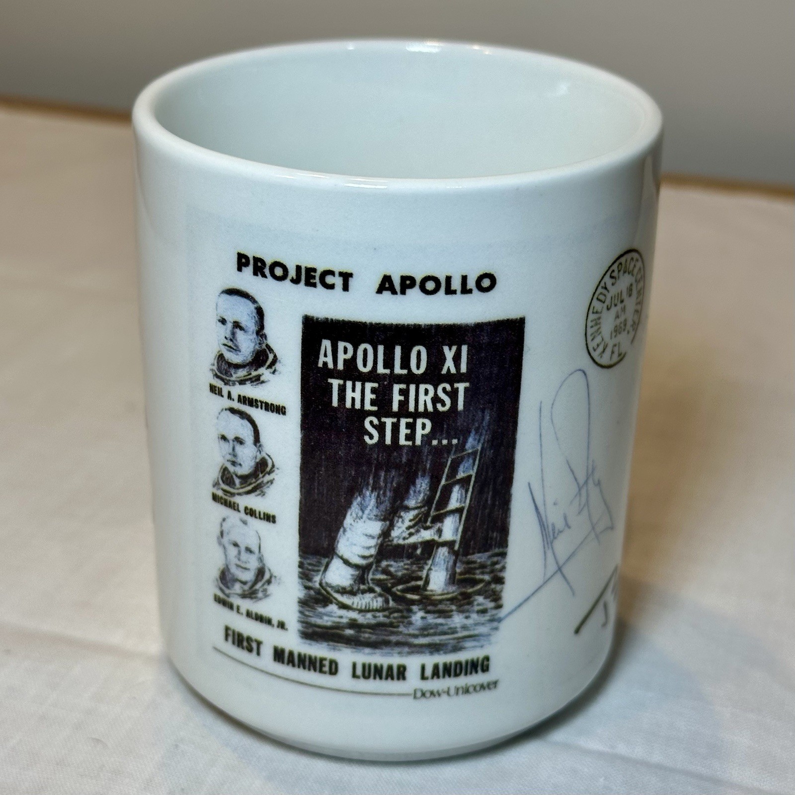 Apollo 11 20th Anniversary Man’s 1st Moon Landing USPS Stamp Mug 1969–1989 NASA