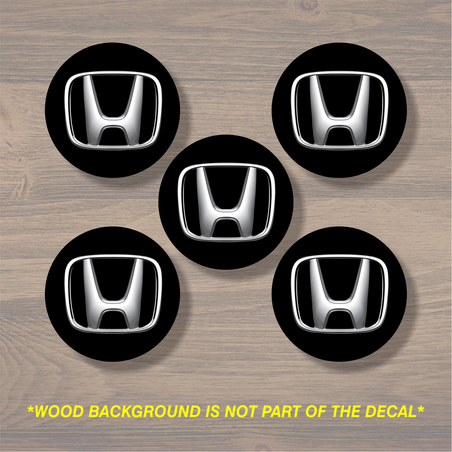 Vinyl Decal Sticker Overlays Fits Honda Wheel Center Cap x5