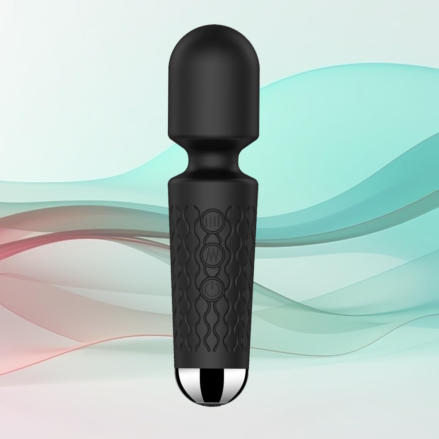 BitOffun Personal Back Massager - Handheld Waterproof & Rechargeable Black