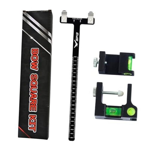 Bow Square Level Kit 2 Pack - Archery Bow String Level Turning Kit, T Black