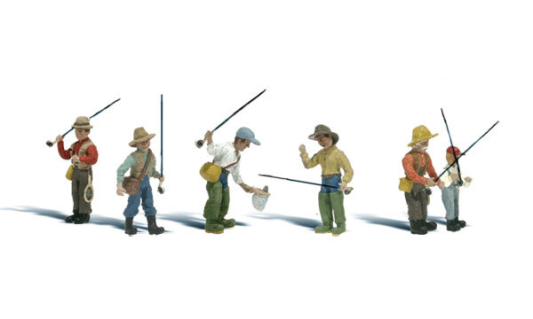 NEW Woodland Scenics Fly Fishermen HO Train Figures A1910