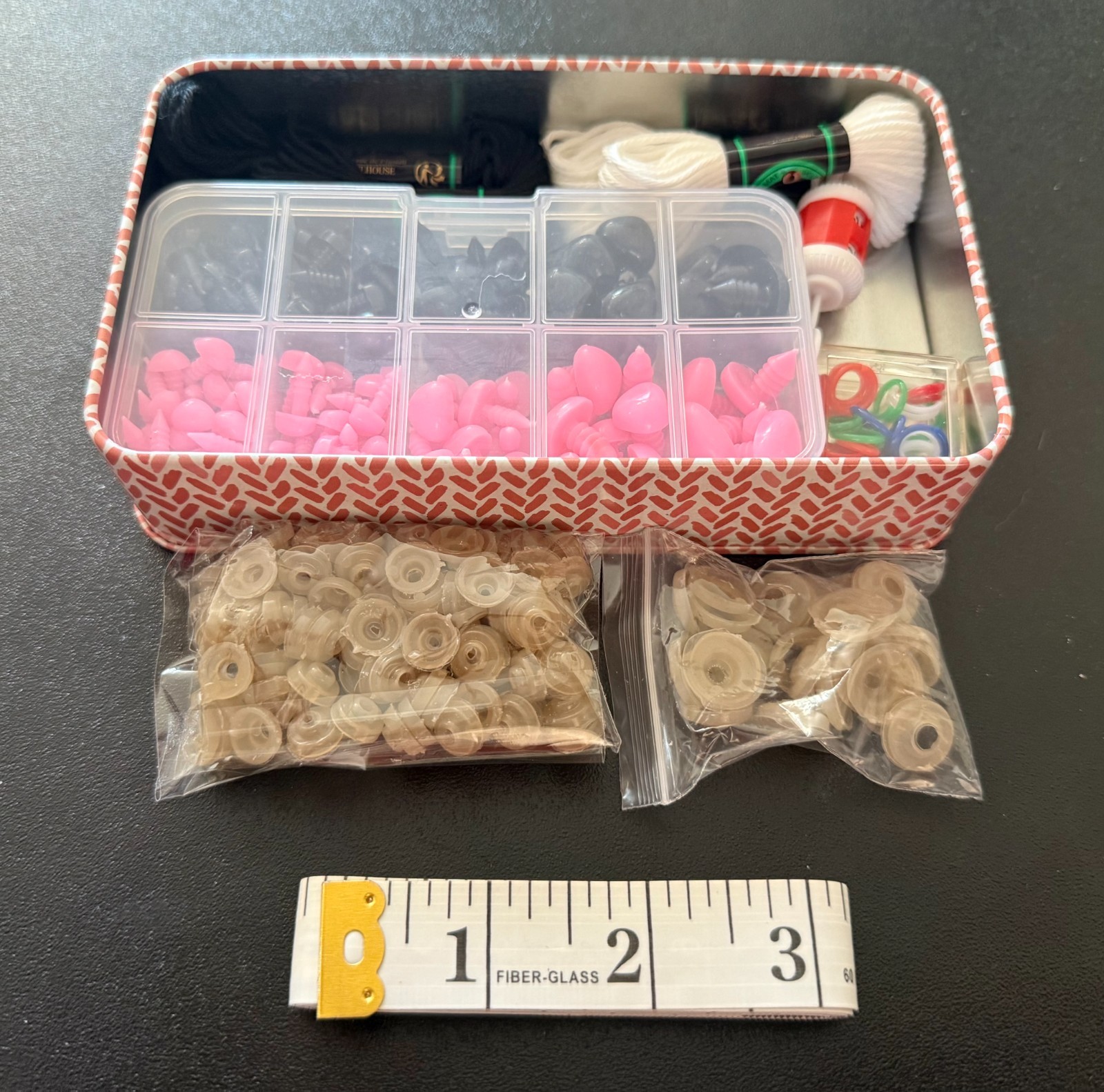 Amigurumi Safety Eyes & Noses Crochet Craft Kit with Storage Tin