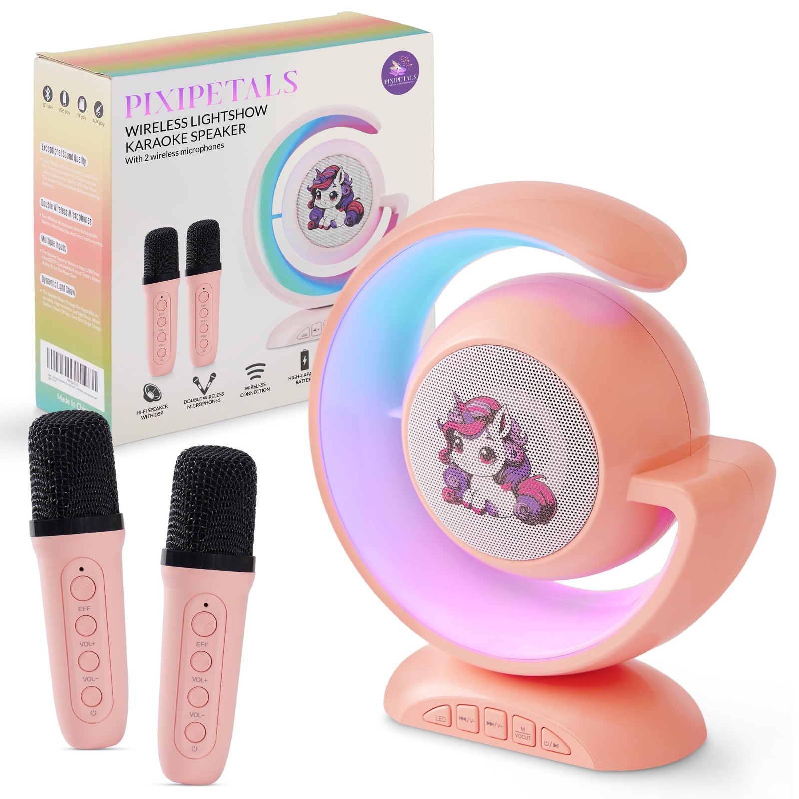 Karaoke Machine for Kids - Portable Karaoke Speaker for Girls with 2 Wireless...