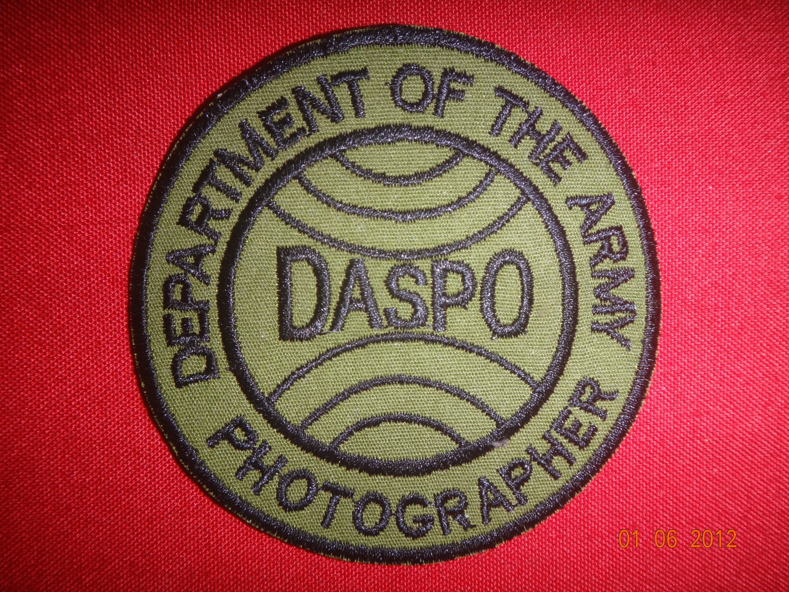 Vietnam War Subdued Patch US Department Of The Army PHOTOGRAPHER DASPO