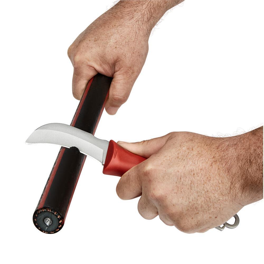 Milwaukee Lineman's Hawkbill Knife With Stickwork 3-In-1 Ring