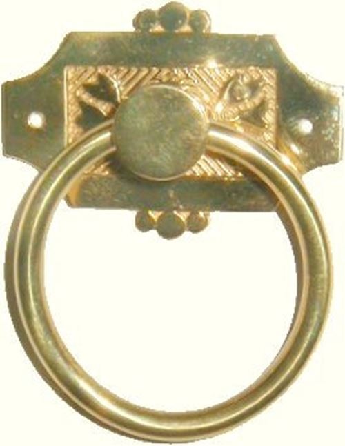 1-3/4" Victorian Eastlake Ring Pull Cast Brass