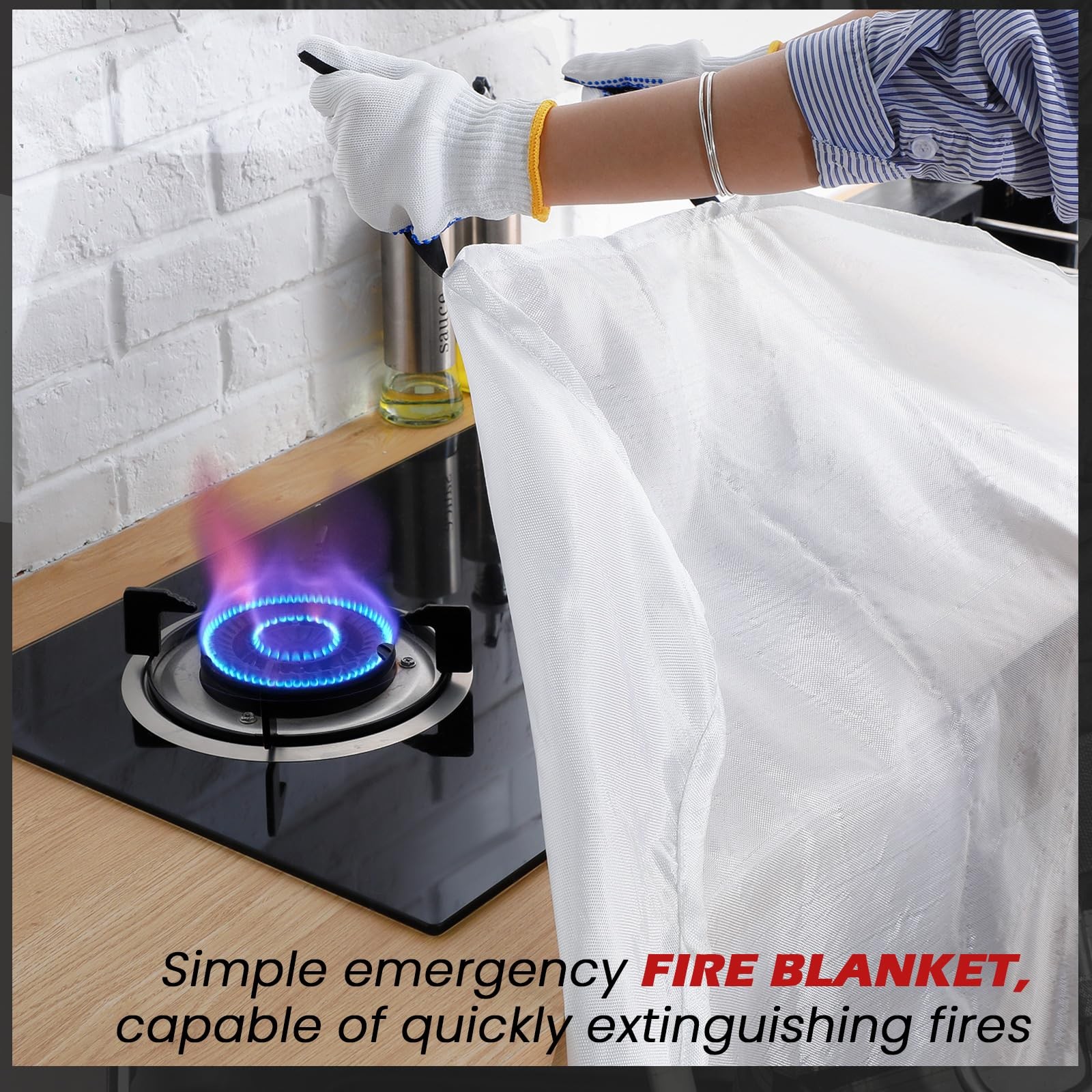 Copkim 6 Sets Emergency Fire Blanket for Home Suppression Thermal Blankets with