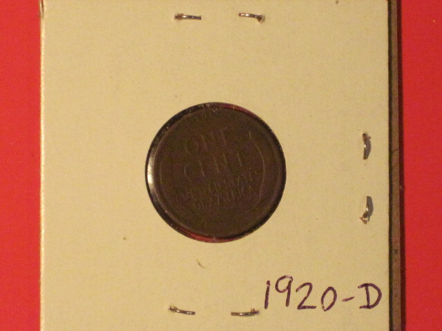 1920-D Wheat Cent - Very nice oldie with die rotation.